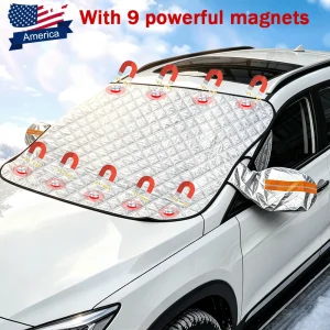 Magnetic Windshield Snow Cover for Ice & Sleet-Universal for Car,SUV,Sedan&MPV